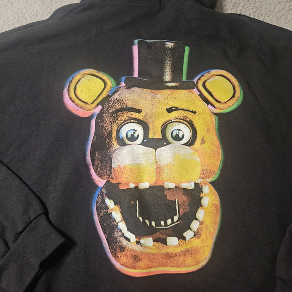 Five Nights At Freddys Game Over Black Pullover Hoodie Relaxed Fit XXL NWT FNAF - Picture 2 of 9